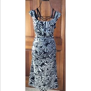 Dress Barn Monochrome Leaf Maxi Dress